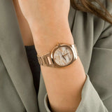 D1 Milano Ultra Thin Marble Dial Rose Gold Steel Strap Watch for Women - D1-UTBL14 Authentic Buy Shop Now