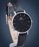 Daniel Wellington Classic Petite Reading Black Dial Black Leather Strap Watch For Women - DW00100179 Authentic Buy Shop Now
