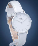 Daniel Wellington Petite Bondi White Dial White Leather Strap Watch For Women - DW00100190 Authentic Buy Shop Now