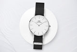 Daniel Wellington Classic Petite Cornwall White Dial Black Nylon Strap Watch For Women - DW00100252 Authentic Buy Shop Now