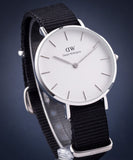 Daniel Wellington Classic Petite Cornwall White Dial Black NATO Strap Watch For Women - DW00100254 Authentic Buy Shop Now