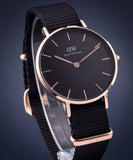 Daniel Wellington Classic Petite Cornwall Black Dial Black NATO Strap Watch For Women - DW00100215 Authentic Buy Shop Now