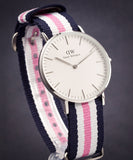 Daniel Wellington Classic Southampton White Dial Three Tone Nylon Strap Watch For Women - DW00100050 Authentic Buy Shop Now