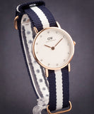 Daniel Wellington Classy Glasgow White Dial Two Tone Nylon Strap Watch For Women - DW00100066 Authentic Buy Shop Now