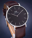 Daniel Wellington Classic Bristol Black Dial Brown Leather Strap Watch For Men - DW00100143 Authentic Buy Shop Now