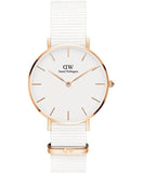 Daniel Wellington Classic Petite Dover White Dial White Nylon Strap Watch For Women - DW00100311 Authentic Buy Shop Now