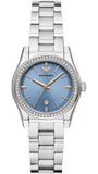 Emporio Armani Federica Three-Hand Date Blue Dial Silver Steel Strap Watch For Women - AR11593 Authentic Buy Shop Now