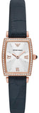Emporio Armani Gianni T Bar Crystals Silver Dial Blue Leather Strap Watch For Women - AR11469 Authentic Buy Shop Now