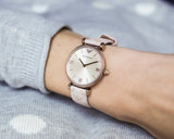 Emporio Armani Analog Grey Dial Pink Leather Strap Watch For Women - AR11126 Authentic Buy Shop Now