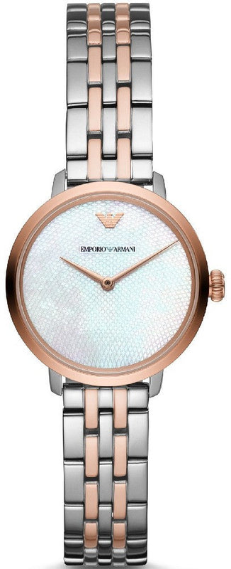 Emporio Armani Modern Slim Analog Mother of Pearl Dial Two Tone Steel Strap Watch For Women - AR11157 Authentic Buy Shop Now