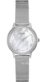 Guess Chelsea Mother of Pearl White Dial Silver Mesh Strap Watch For Women - W0647L1 Authentic Buy Shop Now