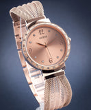Guess Chiffon Rose Gold Dial Mesh Bracelet Watch For Women - W1083L3 Authentic Buy Shop Now