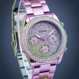 Guess Confetti Chronograph Crystals Multicolor Dial Purple Steel Strap Watch For Women - GW0483L5 Authentic Buy Shop Now