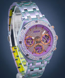 Guess Heiress Multifunction Diamonds Purple Dial Purple Steel Strap Watch for Women - GW0440L3 Authentic Buy Shop Now