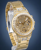 Guess Moonlight Multi Function Diamonds Gold Dial Gold Steel Strap Watch for Women - GW0320L2 Authentic Buy Shop Now
