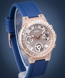 Guess Moonlight Diamonds White Dial Blue Rubber Strap Watch for Women - GW0257L3 Authentic Buy Shop Now