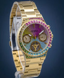 Guess Sugarrush Quartz Multicolor Dial Gold Steel Strap Watch For Women - GW0258L1 Authentic Buy Shop Now
