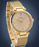 Guess Soho Champagne Dial Stainless Steel Mesh Bracelet Watch For Women - W0638L2 Authentic Buy Shop Now