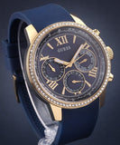 Guess Sunrise Blue Dial with Diamonds Blue Rubber Strap Watch For Women - W0616L2 Authentic Buy Shop Now