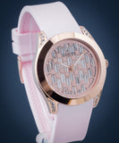 Guess Clarity Gold Dial Pink Silicone Strap Watch for Women - GW0109L2 Authentic Buy Shop Now