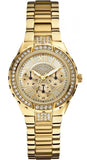 Guess Viva Diamonds Gold Dial Gold Steel Strap Watch for Women - W0111L2 Authentic Buy Shop Now