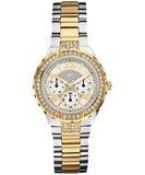 Guess Viva Diamonds Silver Dial Two Tone Steel Strap Watch for Women - W0111L5 Authentic Buy Shop Now