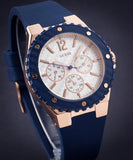 Guess Overdrive White Dial Blue Rubber Strap Watch for Women - W0149L5 Authentic Buy Shop Now