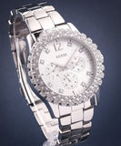 Guess Dazzler Diamonds Silver Dial Silver Steel Strap Watch for Women - W0335L1 Authentic Buy Shop Now