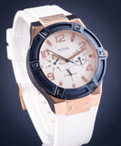 Guess Jet Setter White Dial White Rubber Strap Watch for Women - W0564L1 Authentic Buy Shop Now