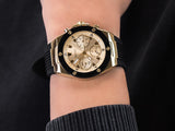 Guess Athena Gold Dial Black Rubber Strap Watch For Women - GW0030L2 Authentic Buy Shop Now
