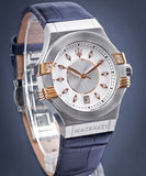 Maserati Potenza Diamonds Silver Dial Blue Leather Strap Watch For Women - R8851108502 Authentic Buy Shop Now