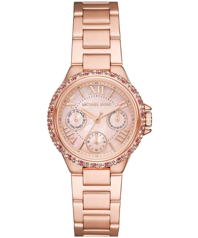 Michael Kors Mini Camille Multifunction Rose Gold Dial Rose Gold Steel Strap Watch For Women - MK7273 Authentic Buy Shop Now