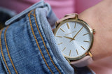 Michael Kors Jaryn Quartz Gold Dial Pink Leather Strap Watch For Women - MK2471 Authentic Buy Shop Now