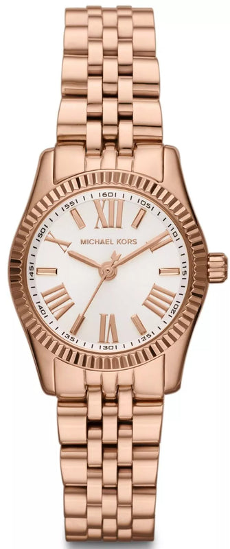 Michael Kors Lexington Quartz White Dial Rose Gold Steel Strap Watch For Women - MK3230 Authentic Buy Shop Now