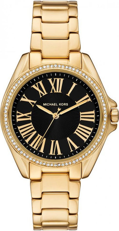 Michael Kors Kacie Analogue Black Dial Gold Steel Strap Watch for Women - MK4852 Authentic Buy Shop Now