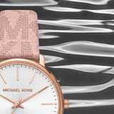 Michael Kors Pyper Quartz White Dial Pink Leather Strap Watch For Women - MK2859 Authentic Buy Shop Now