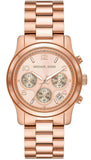Michael Kors Runway Chronograph Rose Gold Dial Rose Gold Steel Strap Watch For Women - MK7324 Authentic Buy Shop Now