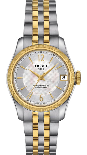 Tissot Ballade Powermatic 80 Mother of Pearl Silver Dial Two Tone Steel Strap Watch For Women - T108.208.22.117.00 Authentic Buy Shop Now
