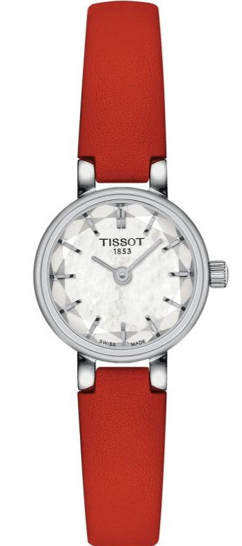 Tissot Lovely Round Mother of Pearl Dial Red Leather Strap Watch for Women - T140.009.16.111.00 Authentic Buy Shop Now