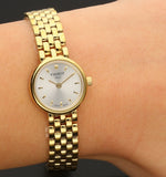 Tissot T Lady Lovely Silver Dial Gold Steel Strap Watch For Women - T058.009.33.031.00 Authentic Buy Shop Now