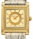 Versace DV-25 Gold Dial Off White Leather Strap Watch for Women - VQF030015 Authentic Buy Shop Now