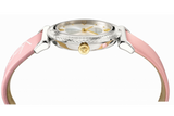 Versace V-Motif Silver Dial Pink Leather Strap Watch for Women - VERE00118 Authentic Buy Shop Now