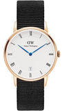 Daniel Wellington Dapper Cornwall White Dial Black Nylon Strap Watch For Women - DW00100263 Authentic Buy Shop Now