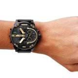 Diesel Mr. Daddy 2.0 Chronograph Black Dial Black Steel Strap Watch For Men - DZ7435 Authentic Buy Shop Now