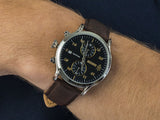 Maserati Epoca Chronograph Blue Dial Brown Leather Strap Watch For Men - R8871618001 Authentic Buy Shop Now