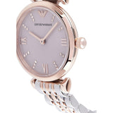 Emporio Armani Gianni T Bar Pink Dial Two Tone Steel Strap Watch For Women - AR11223 Authentic Buy Shop Now