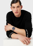 Emporio Armani Chronograph Blue Dial Silver Steel Strap Watch For Men - AR11528 Authentic Buy Shop Now