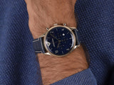 Emporio Armani Chronograph Midnight Blue Dial Blue Leather Strap Watch For Men - AR1862 Authentic Buy Shop Now