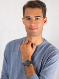 Tommy Hilfiger Chase Grey Dial Blue Leather Strap Watch for Men - 1791578 Authentic Buy Shop Now