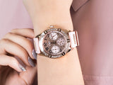 Guess Frontier Diamonds Rose Gold Dial Pink Rubber Strap Watch For Women - W1160L5 Authentic Buy Shop Now